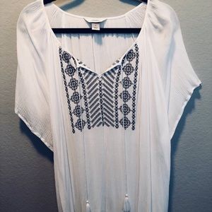 White Embroidered Top